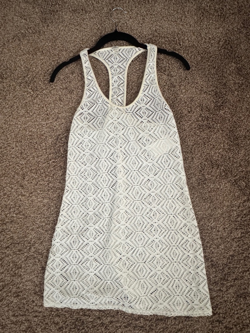 Like New - Roxy White Crochet Beach Cover Up